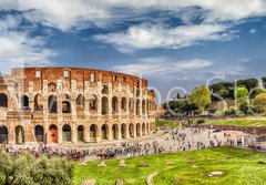 Fototapeta papr 184 x 128, 107807294 - Panoramic view of the Colosseum and Arch of Constantine, Rome
