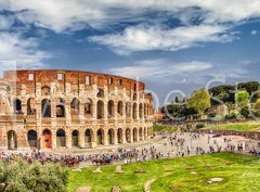 Fototapeta pltno 330 x 244, 107807294 - Panoramic view of the Colosseum and Arch of Constantine, Rome