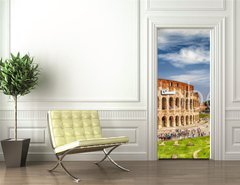 Samolepka na dvee flie 90 x 220, 107807294 - Panoramic view of the Colosseum and Arch of Constantine, Rome