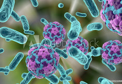 Fototapeta pltno 174 x 120, 110321094 - Bacteria and hepatitis A virus