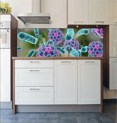 Fototapeta do kuchyn flie 180 x 60  Bacteria and hepatitis A virus, 180 x 60 cm