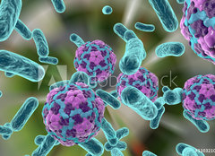 Fototapeta papr 254 x 184, 110321094 - Bacteria and hepatitis A virus