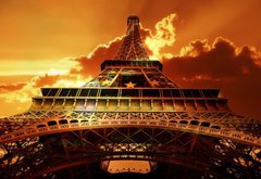 Fototapeta145 x 100  Eiffel tower on sunset, 145 x 100 cm