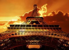 Fototapeta pltno 160 x 116, 11105750 - Eiffel tower on sunset - Eiffelova v pi zpadu slunce