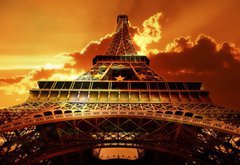 Fototapeta174 x 120  Eiffel tower on sunset, 174 x 120 cm
