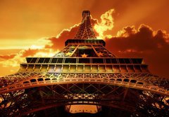 Fototapeta184 x 128  Eiffel tower on sunset, 184 x 128 cm