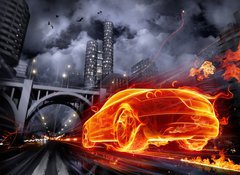 Fototapeta vliesov 100 x 73, 11301793 - Fire car