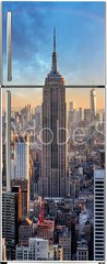 Samolepka na lednici flie 80 x 200, 113869179 - New York City skyline with urban skyscrapers and rainbow. - Panorama New Yorku s mstskmi mrakodrapy a duhou.