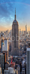 Samolepka na dvee flie 90 x 220, 113869179 - New York City skyline with urban skyscrapers and rainbow.