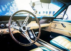 Samolepka flie 200 x 144, 113885673 - Inside view of classic american car.