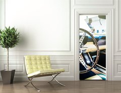 Samolepka na dvee flie 90 x 220, 113885673 - Inside view of classic american car.