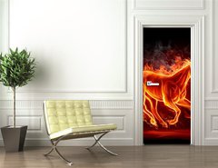 Samolepka na dveře fólie 90 x 220, 11746508 - Fiery stallion - Ohnivý hřebec