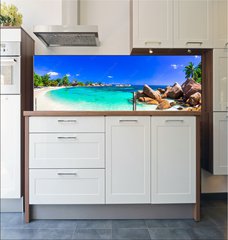 Fototapeta do kuchyn flie 180 x 60, 118051170 - amazing tropical holidays in paradise beaches of Seychelles,Praslin