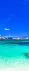 Samolepka na dvee flie 90 x 220  amazing tropical holidays in paradise beaches of Seychelles,Praslin, 90 x 220 cm