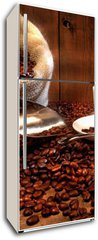 Samolepka na lednici flie 80 x 200, 11872515 - Coffee cup with burlap sack of roasted beans