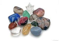 Fototapeta papr 184 x 128, 11929305 - Crystal therapy tumbled stones - Kilov terapie klesla kameny