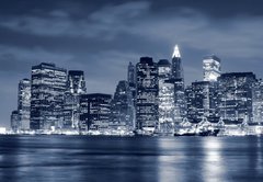 Fototapeta pltno 174 x 120, 11982287 - Lower Manhattan skyline At Night - Doln Manhattan panorama V noci