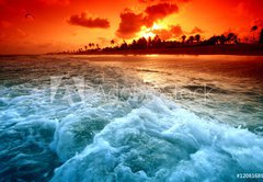 Fototapeta174 x 120  ocean sunrice, 174 x 120 cm