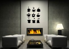 Samolepka na ze 120 x 100 cm vzor n28828468 - Coffee cup icons collection