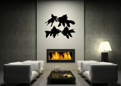 Samolepka na ze 120 x 100 cm vzor n45487213 - Goldfish vector silhouettes on white background