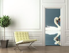 Samolepka na dvee flie 90 x 220  Love Swans, 90 x 220 cm