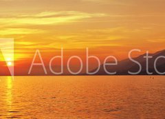 Samolepka flie 200 x 144, 121604008 - Panoramic view of Sailing at sunset with mountains
