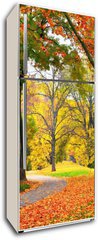 Samolepka na lednici flie 80 x 200  Park im Herbst in freundlich warmen Farben, 80 x 200 cm