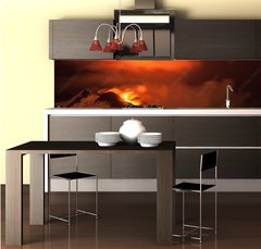 Fototapeta do kuchyně fólie 260 x 60, 121736163 - Volcano Etna eruption