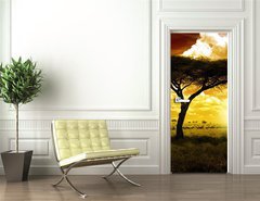 Samolepka na dvee flie 90 x 220  Africa Sunset, 90 x 220 cm