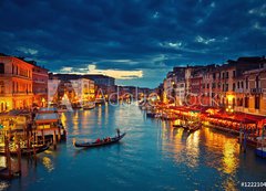 Fototapeta vliesov 200 x 144, 122210404 - View on Grand Canal from Rialto bridge at dusk, Venice, Italy