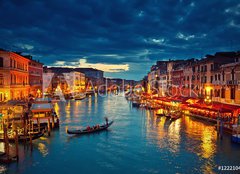 Fototapeta pltno 240 x 174, 122210404 - View on Grand Canal from Rialto bridge at dusk, Venice, Italy