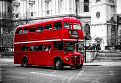 Samolepka flie 145 x 100, 122358644 - Londons iconic double decker bus.