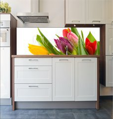 Fototapeta do kuchyn flie 180 x 60  colored flowers, 180 x 60 cm