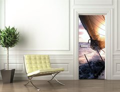 Samolepka na dvee flie 90 x 220, 122844 - sailing to the sunrise - plachtn na vchod slunce