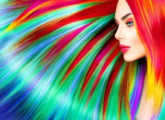 Fototapeta pltno 240 x 174, 123142126 - Beauty fashion model girl with colorful dyed hair - Modr dvka modelu krsy s barevnmi barvenmi vlasy