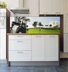 Fototapeta do kuchyn flie 180 x 60, 12351119 - golf equipment and course - golfov vybaven a kurz