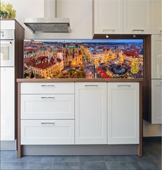 Fototapeta do kuchyn flie 180 x 60, 123780086 - Panorama of Old Town of Prague at Christmas time.