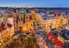 Fototapeta papr 184 x 128, 123780086 - Panorama of Old Town of Prague at Christmas time.