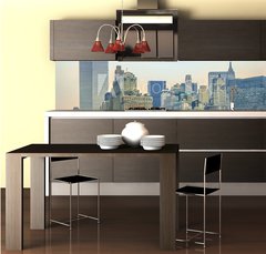 Fototapeta do kuchyně fólie 260 x 60, 123800643 - New York City skyline from New Jersey with World Trade Center featured as landmark of the Twin Towers. Lower Manhattan in NYC, United States. - Panoráma New Yorku z New Jersey se Světovým obchodním centrem představovaným jako orientační bod Twin Towers. Dolní Manhattan v New Yorku, Spojené státy americké.
