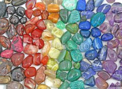 Fototapeta vliesov 100 x 73, 12481854 - Crystal tumbled chakra stones