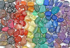 Fototapeta174 x 120  Crystal tumbled chakra stones, 174 x 120 cm