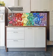 Fototapeta do kuchyn flie 180 x 60  Crystal tumbled chakra stones, 180 x 60 cm