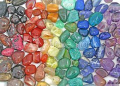 Samolepka flie 200 x 144, 12481854 - Crystal tumbled chakra stones - Kilov kamenn akry klesly