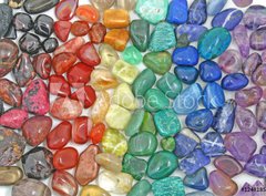 Fototapeta papr 360 x 266, 12481854 - Crystal tumbled chakra stones - Kilov kamenn akry klesly