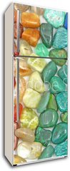 Samolepka na lednici fólie 80 x 200, 12481854 - Crystal tumbled chakra stones - Křišťálové kamenné čakry klesly