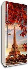 Samolepka na lednici flie 80 x 200, 126000625 - Eiffel Tower with autumn leaves in Paris, France