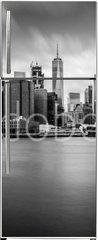 Samolepka na lednici fólie 80 x 200, 126584936 - Manhattan from Brooklyn (B&W) - Manhattan z Brooklynu (B&W)