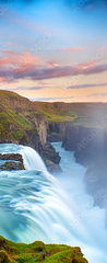 Samolepka na dveře fólie 90 x 220, 126702165 - Gulfoss Falls, Iceland - Gulfoss Falls, Island
