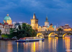 Samolepka flie 100 x 73  River Vltava at Dusk Prague Czech Republic, 100 x 73 cm