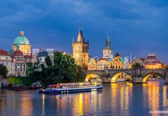 Fototapeta174 x 120  River Vltava at Dusk Prague Czech Republic, 174 x 120 cm